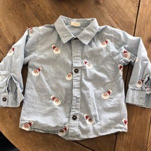 The cutest Santa button down for boys - 5T
